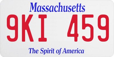 MA license plate 9KI459