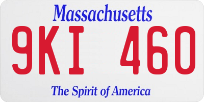 MA license plate 9KI460