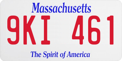 MA license plate 9KI461