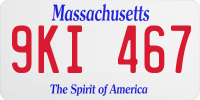 MA license plate 9KI467
