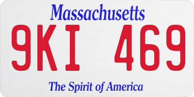 MA license plate 9KI469