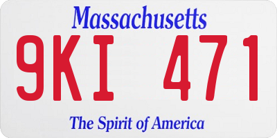 MA license plate 9KI471