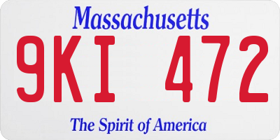 MA license plate 9KI472