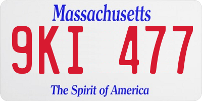 MA license plate 9KI477