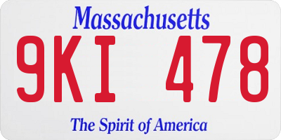 MA license plate 9KI478