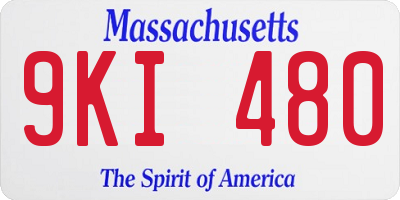 MA license plate 9KI480