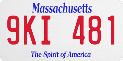MA license plate 9KI481