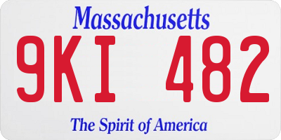 MA license plate 9KI482