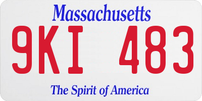 MA license plate 9KI483