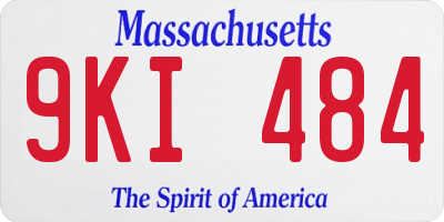 MA license plate 9KI484
