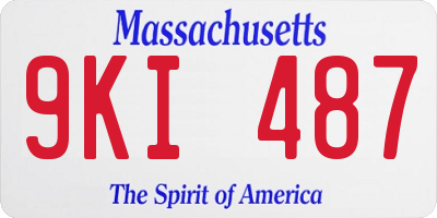 MA license plate 9KI487