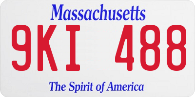 MA license plate 9KI488