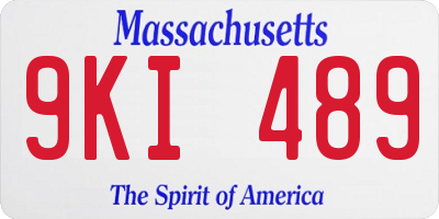 MA license plate 9KI489