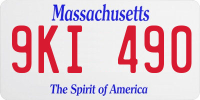 MA license plate 9KI490