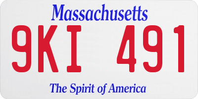 MA license plate 9KI491