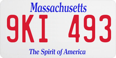 MA license plate 9KI493