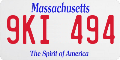 MA license plate 9KI494