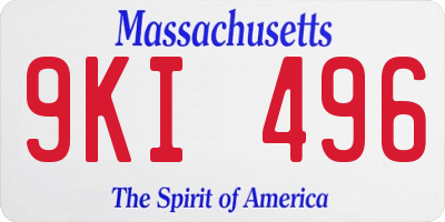 MA license plate 9KI496