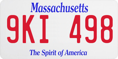 MA license plate 9KI498