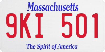 MA license plate 9KI501