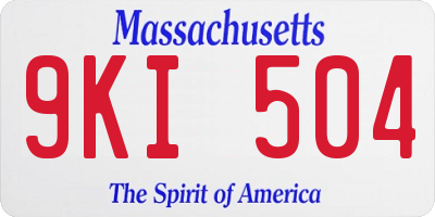 MA license plate 9KI504