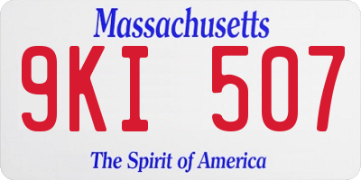 MA license plate 9KI507