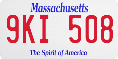 MA license plate 9KI508