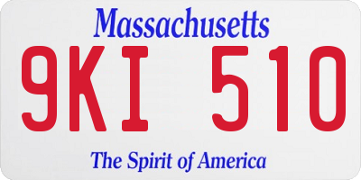 MA license plate 9KI510