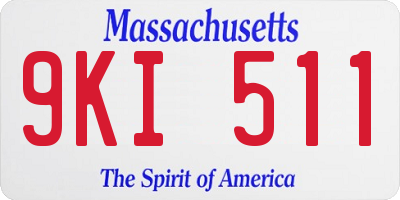 MA license plate 9KI511