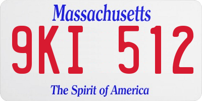 MA license plate 9KI512