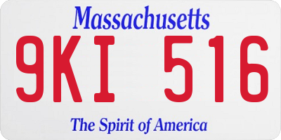 MA license plate 9KI516
