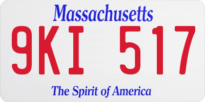 MA license plate 9KI517