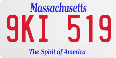 MA license plate 9KI519