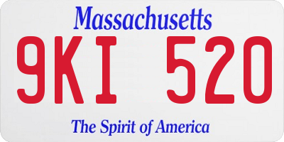 MA license plate 9KI520