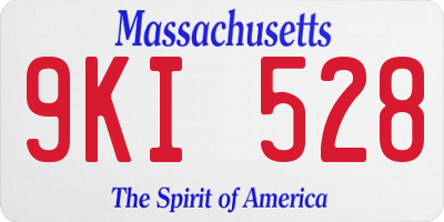 MA license plate 9KI528