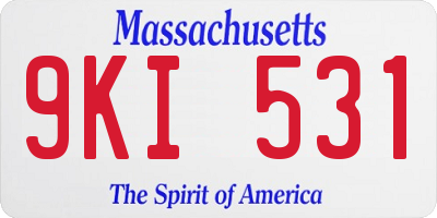 MA license plate 9KI531