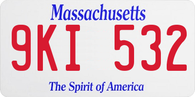 MA license plate 9KI532