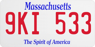 MA license plate 9KI533