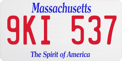 MA license plate 9KI537