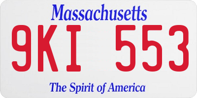 MA license plate 9KI553