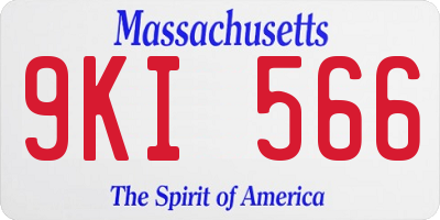MA license plate 9KI566