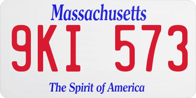 MA license plate 9KI573