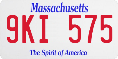 MA license plate 9KI575