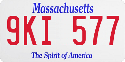 MA license plate 9KI577