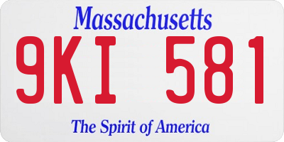 MA license plate 9KI581