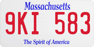 MA license plate 9KI583