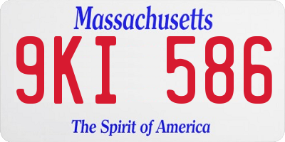 MA license plate 9KI586