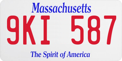 MA license plate 9KI587