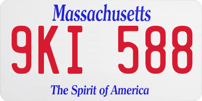 MA license plate 9KI588