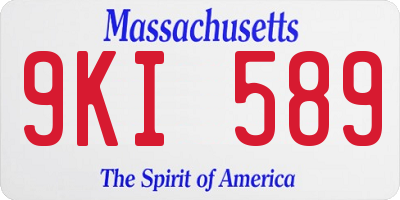 MA license plate 9KI589